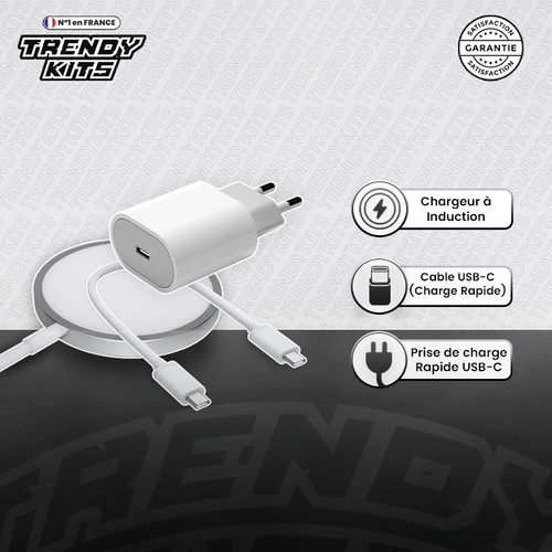 Chargeur rapide USB-C et socle a induction TrendyKits